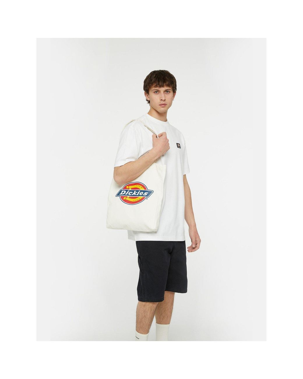 Dickies White Logo Tote Bags