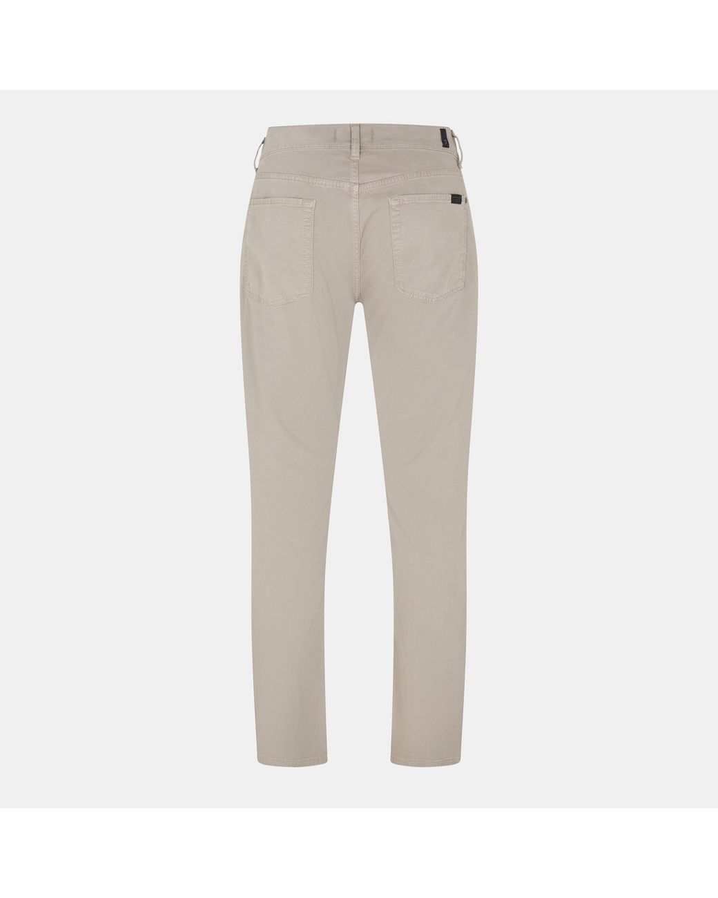 7 For All Mankind Gray Sateen Straight Leg Trouser for men