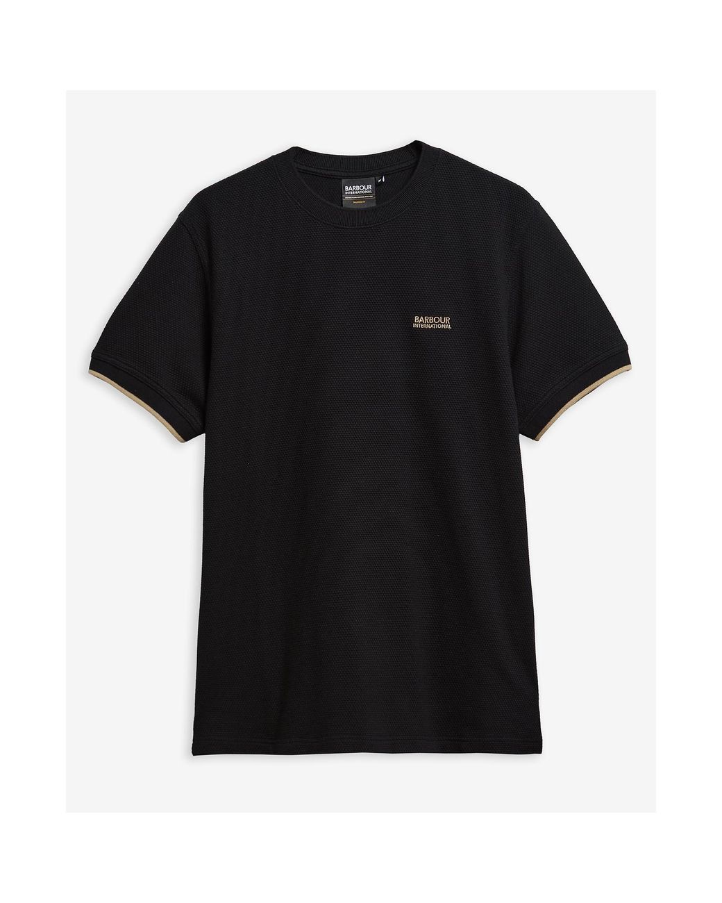 Barbour Black Eamon Pique T-Shirt for men