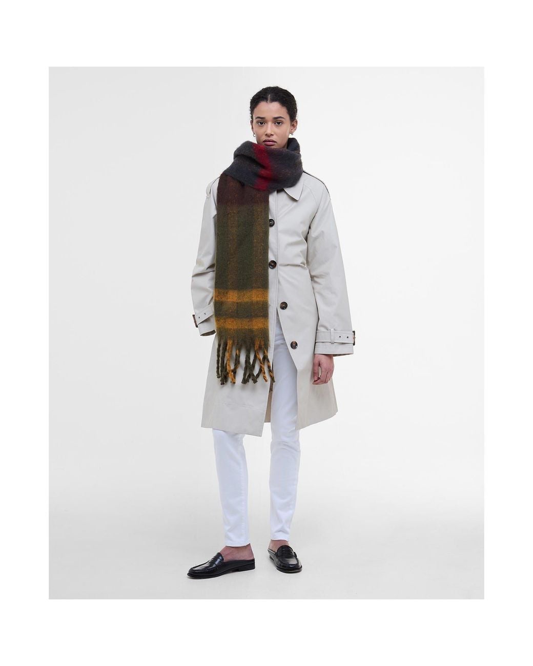 Barbour White Isla Scarf