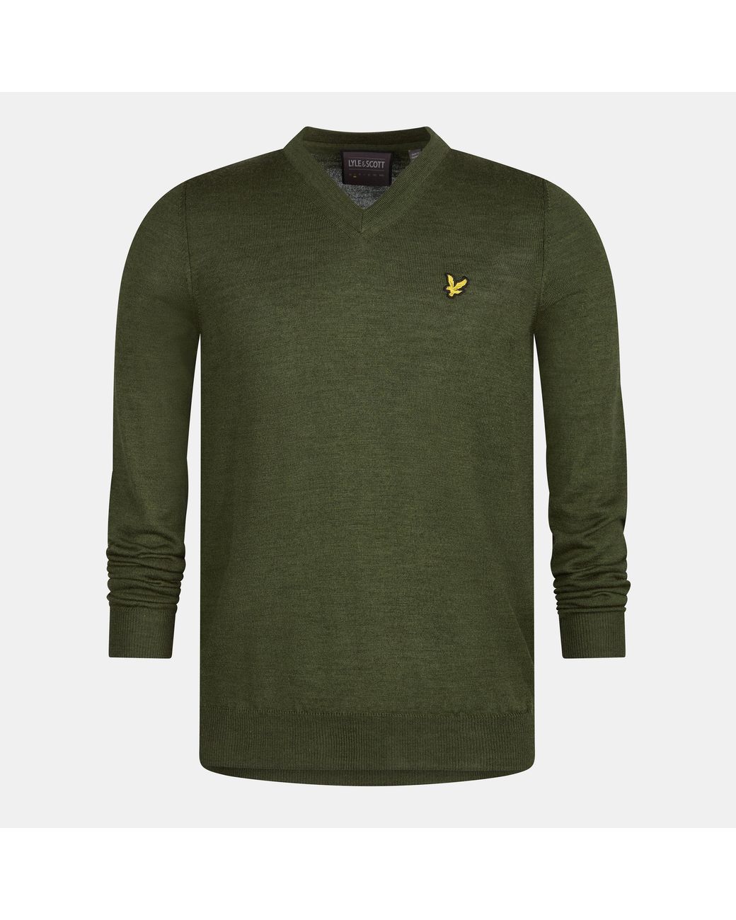 Lyle & Scott Green Golf V Neck Jumper for men
