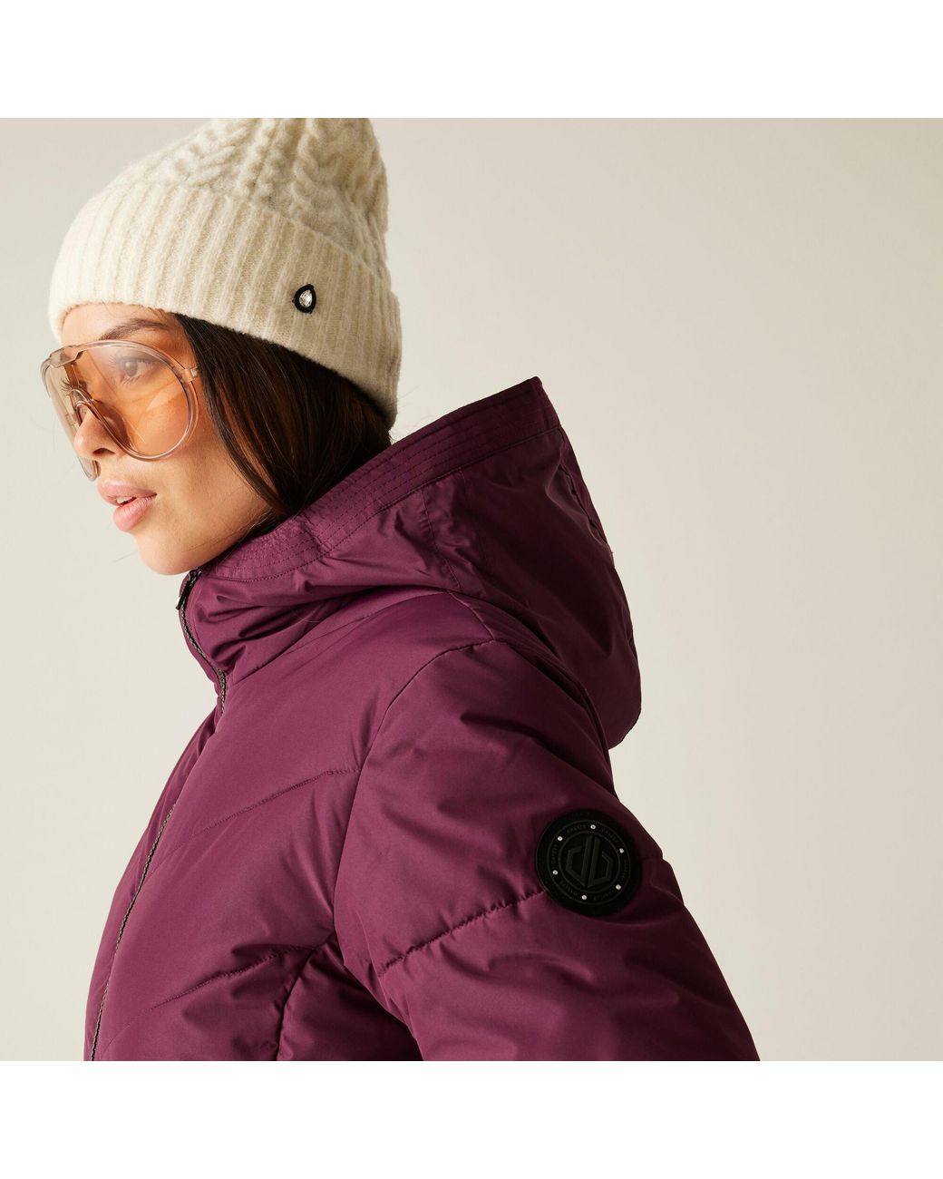Dare 2b Purple Striking V Ared 15/15 High Warmth Padding Swarovski Crystal Insulated Waterproof Jacket