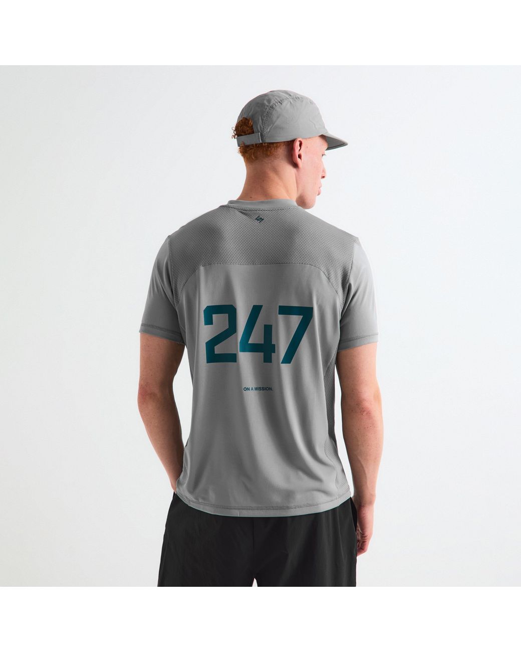 REPRESENT 247 Gray Short Sleeve Performance Gym Top for men