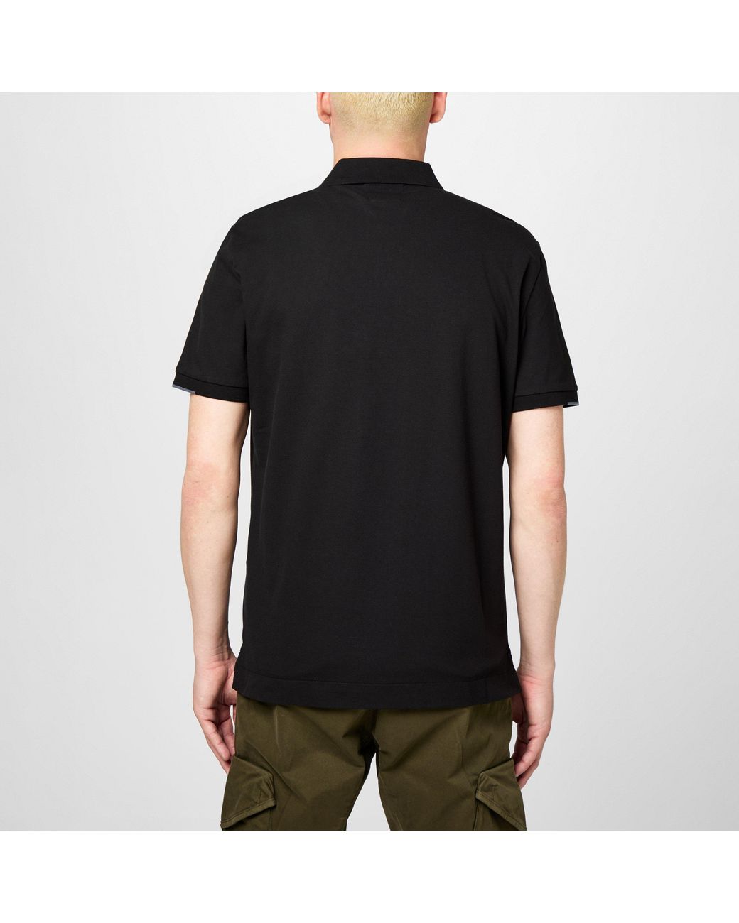 CP COMPANY METROPOLIS Black Short Sleeve Polo Shirt for men