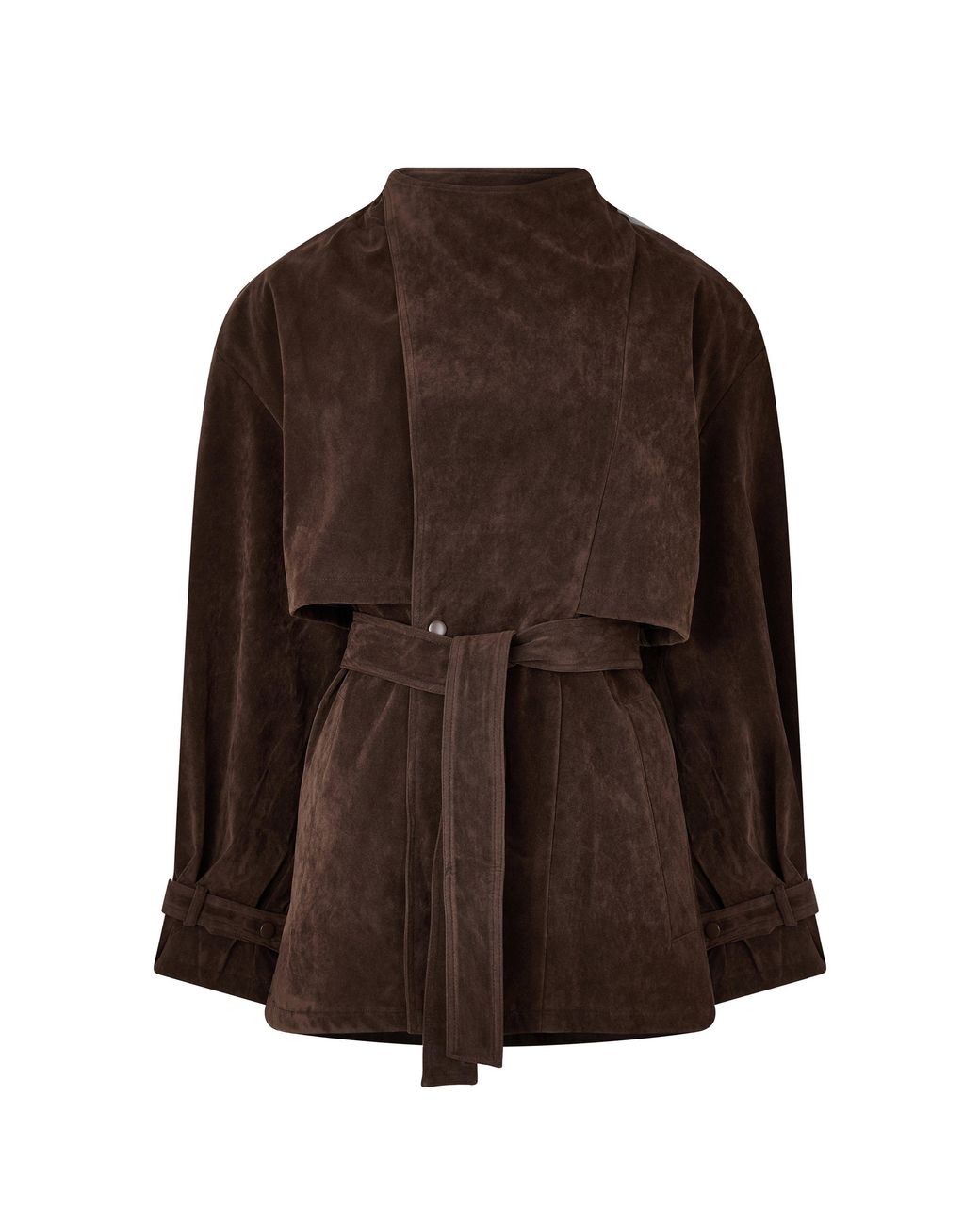 Bardot Brown Veronica Oversized Faux Leather Barn Jacket