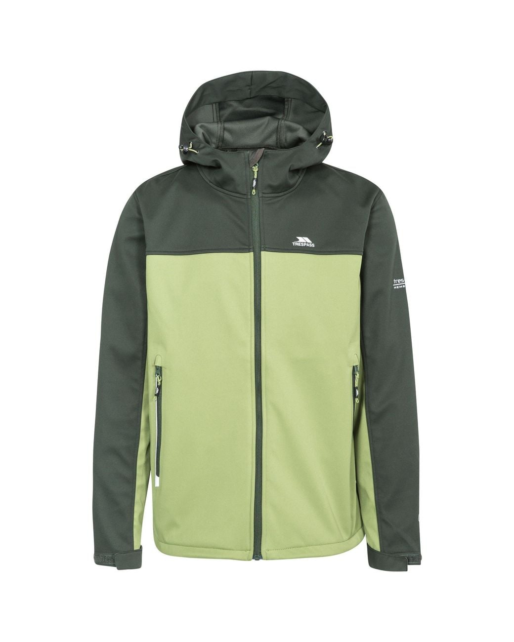 Trespass Green Palin Weather-Resistant Streamlined Fit Softshell Jacket for men