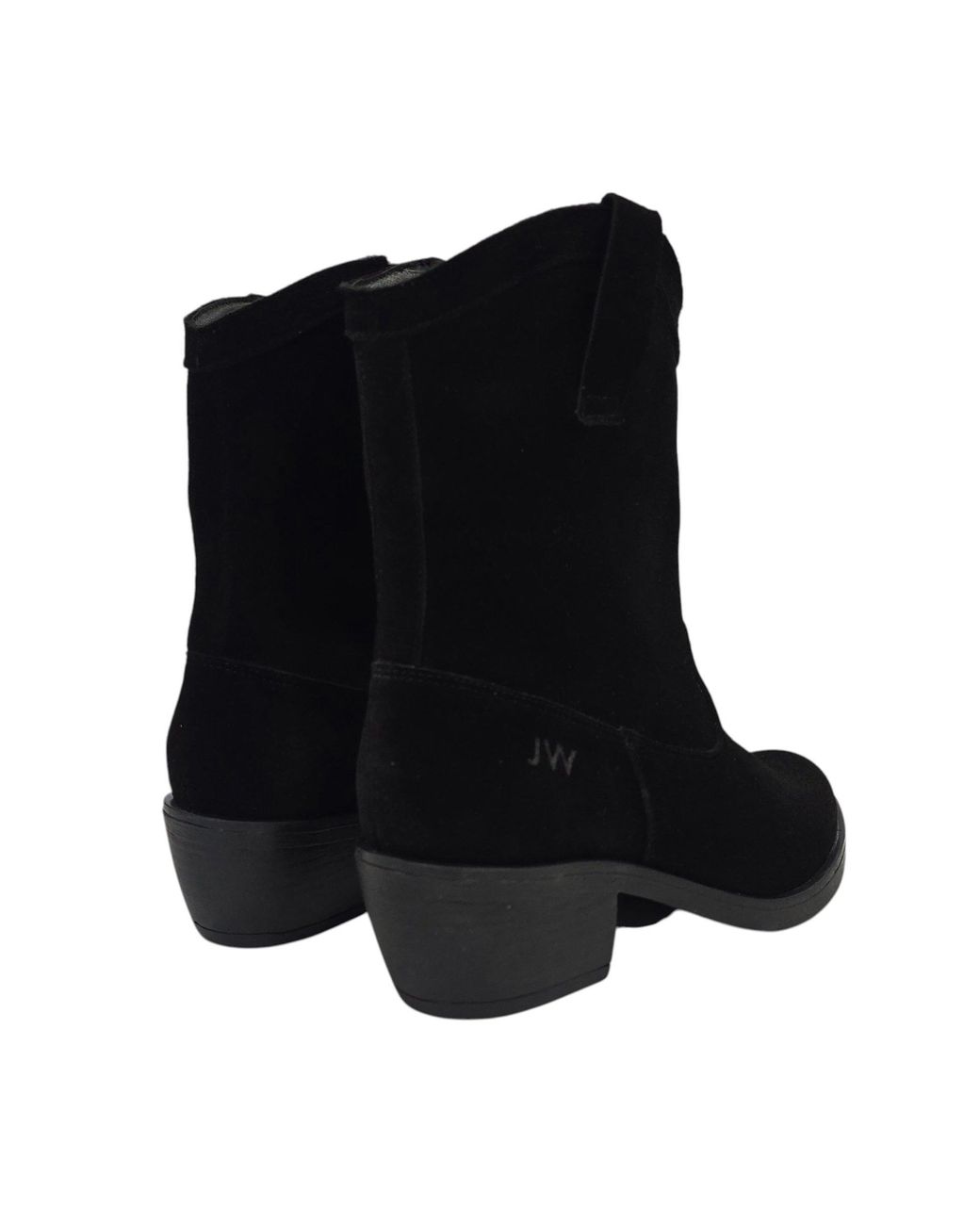 Jack Wills Black Jw Dalida Suede Calf Chunky Heel Hiker Boots