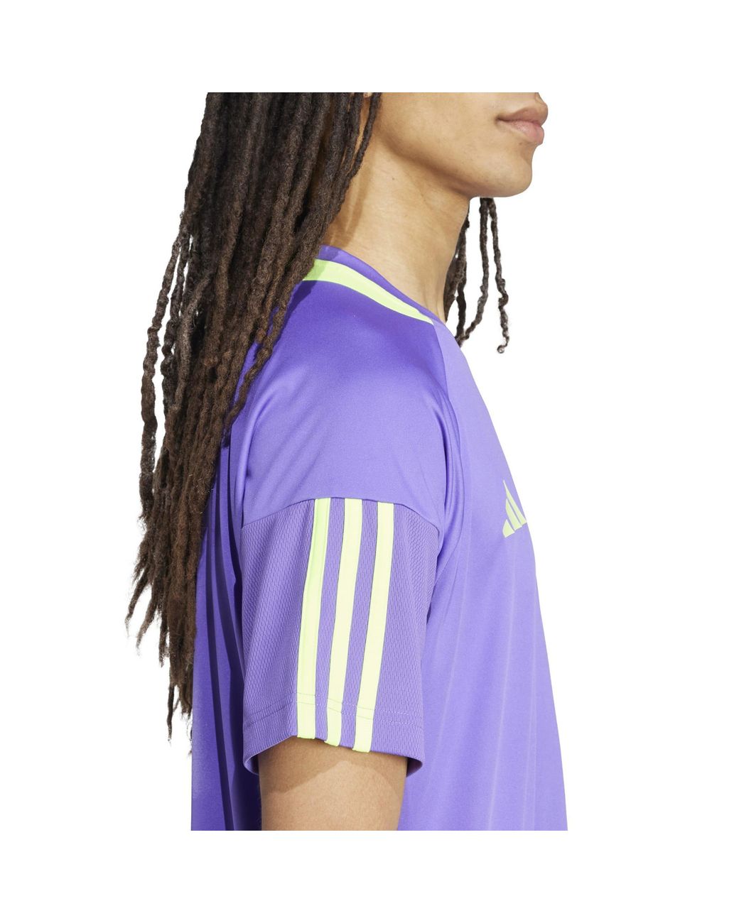 Adidas Purple Classic 3 Stripe Sereno T-Shirt for men