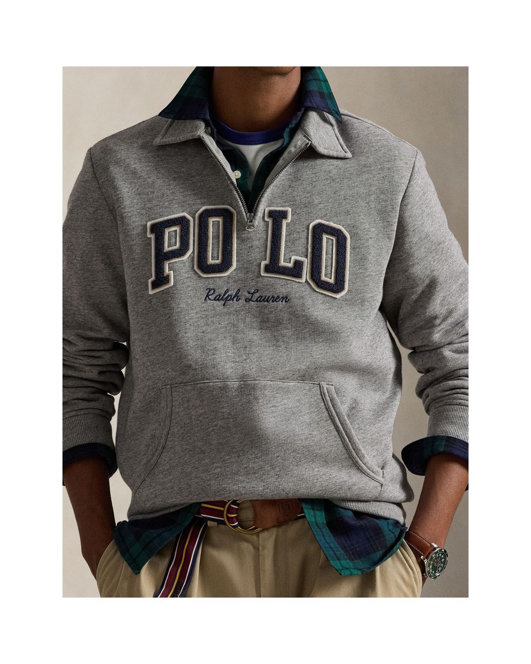 Polo Ralph Lauren Gray 1/4 Zip Fleece for men