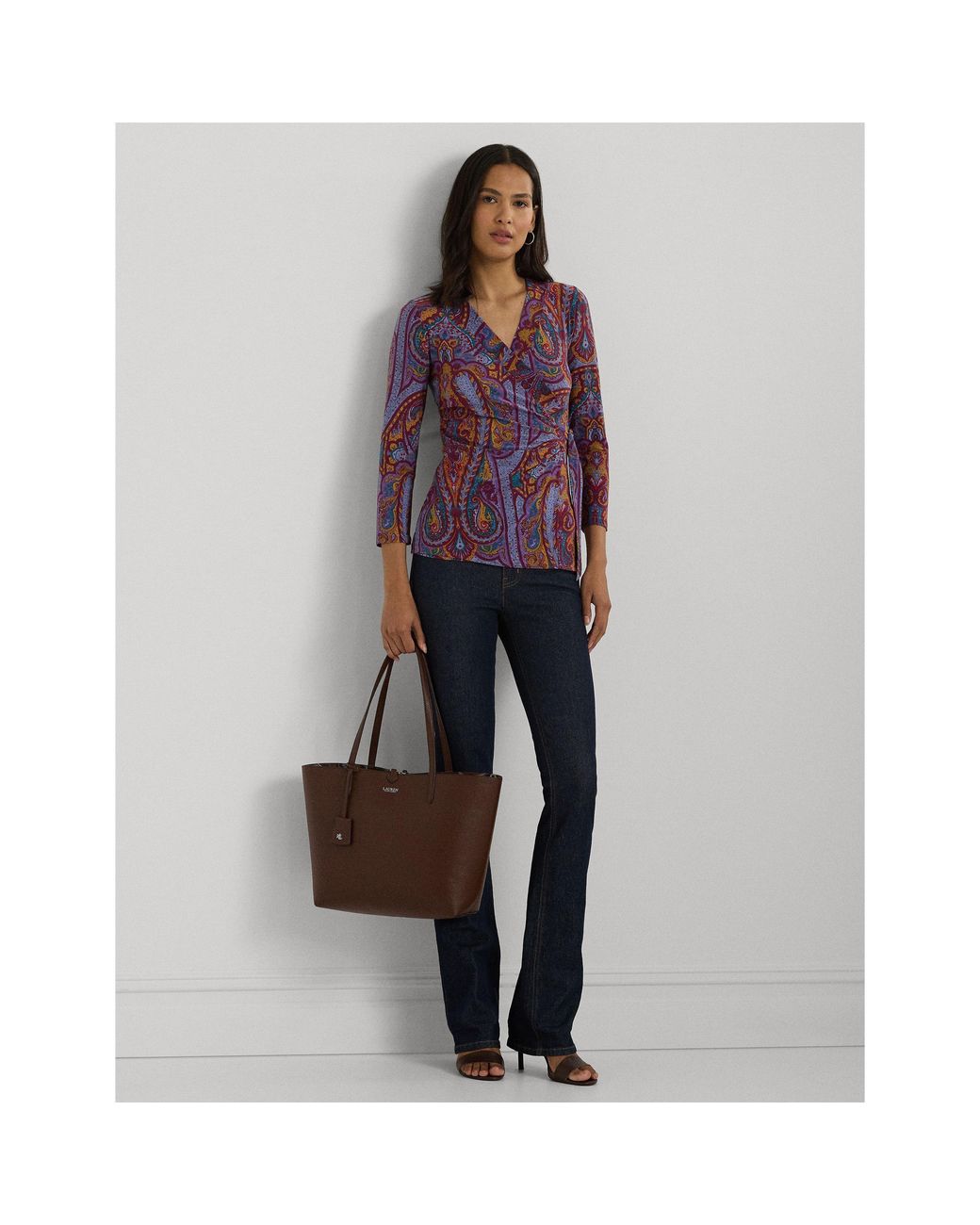 Ralph Lauren Red Jainab Wrap Top