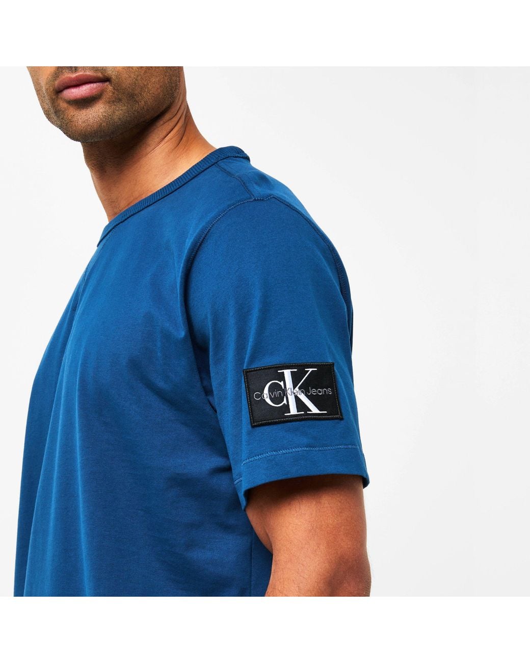 Calvin Klein Blue Monogram Badge T-Shirt for men