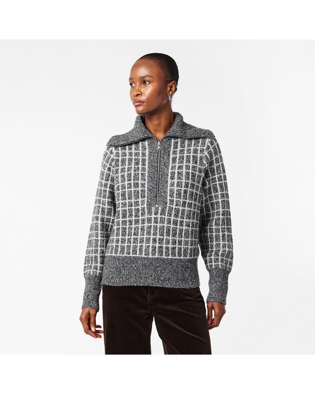 Varley Gray Furley Half-Zip Jumper