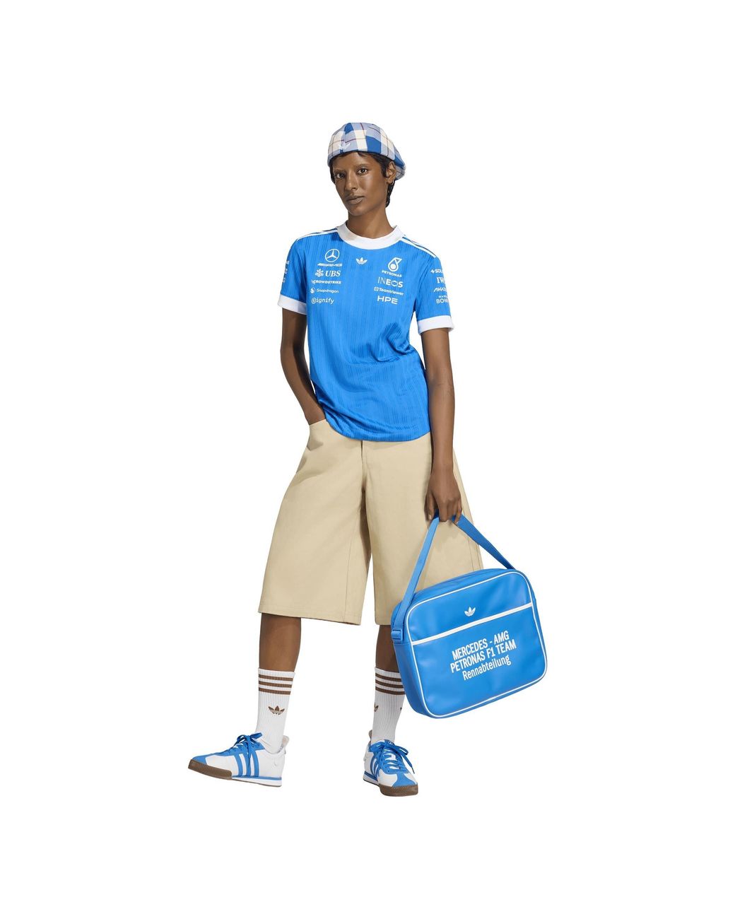 Adidas Originals Blue Mercedes Short-Sleeve Slim-Fit T-Shirt