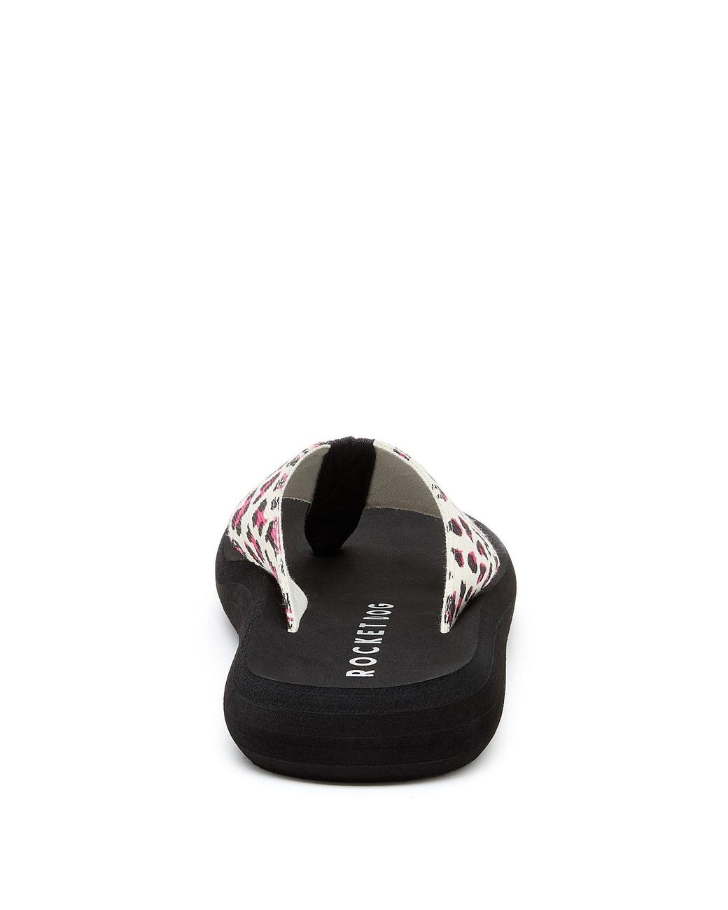 Rocket Dog Black Spotlight Monroe Leopard Print Flat Sandals