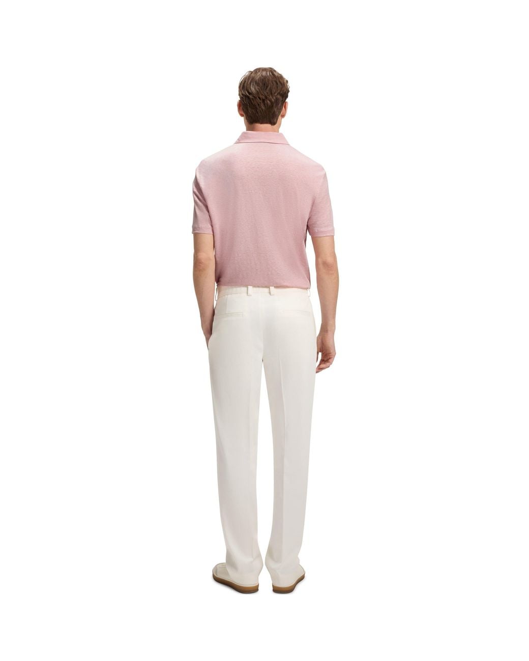 Boss Pink Cotton Short Sleeve Polo Shirt for men