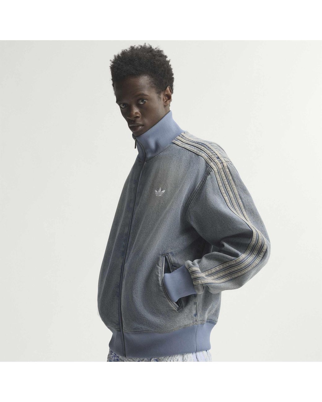 Adidas Originals Blue Firebird Adicolor Denim Track Top Asia Sizing Ks4970 for men
