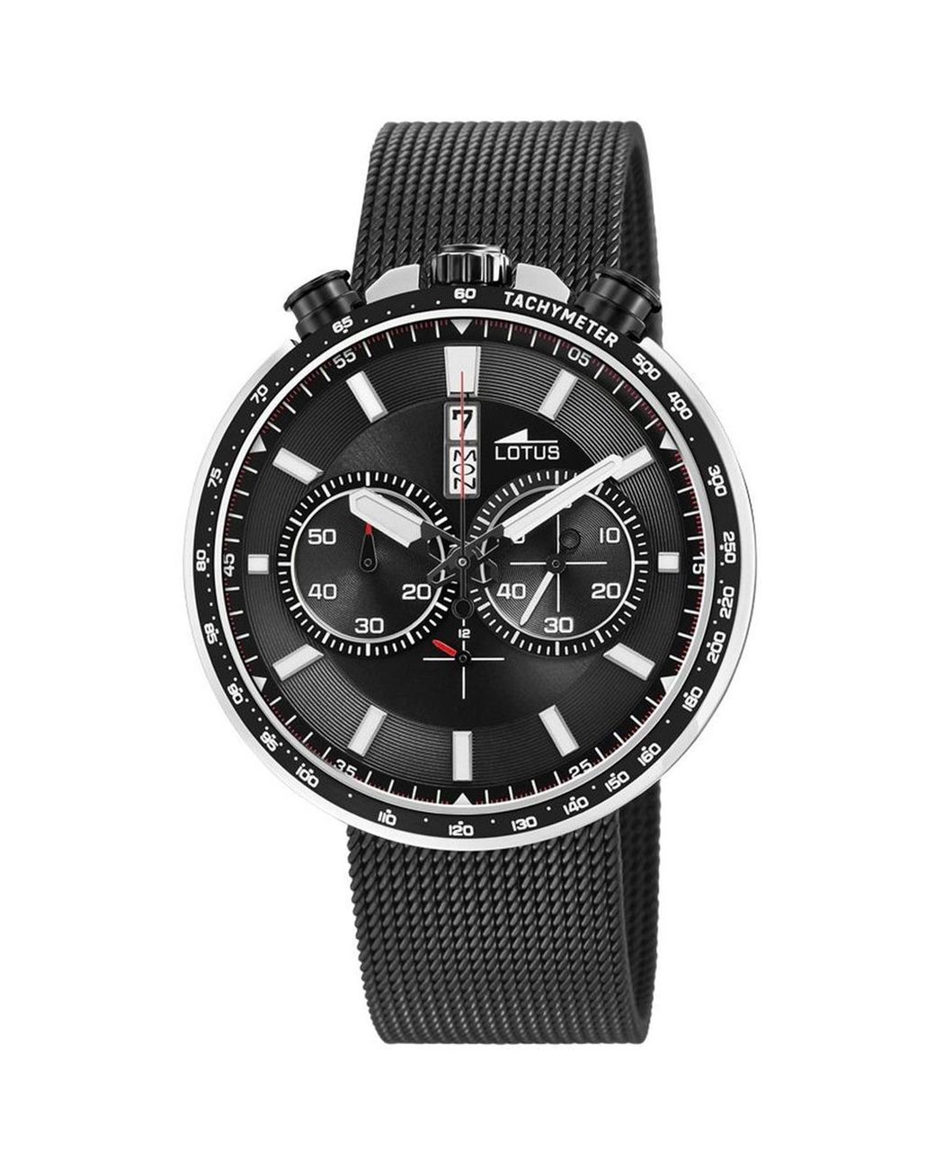 Lotus Black Stainless Steel Sports Analogue Quartz Watch for men