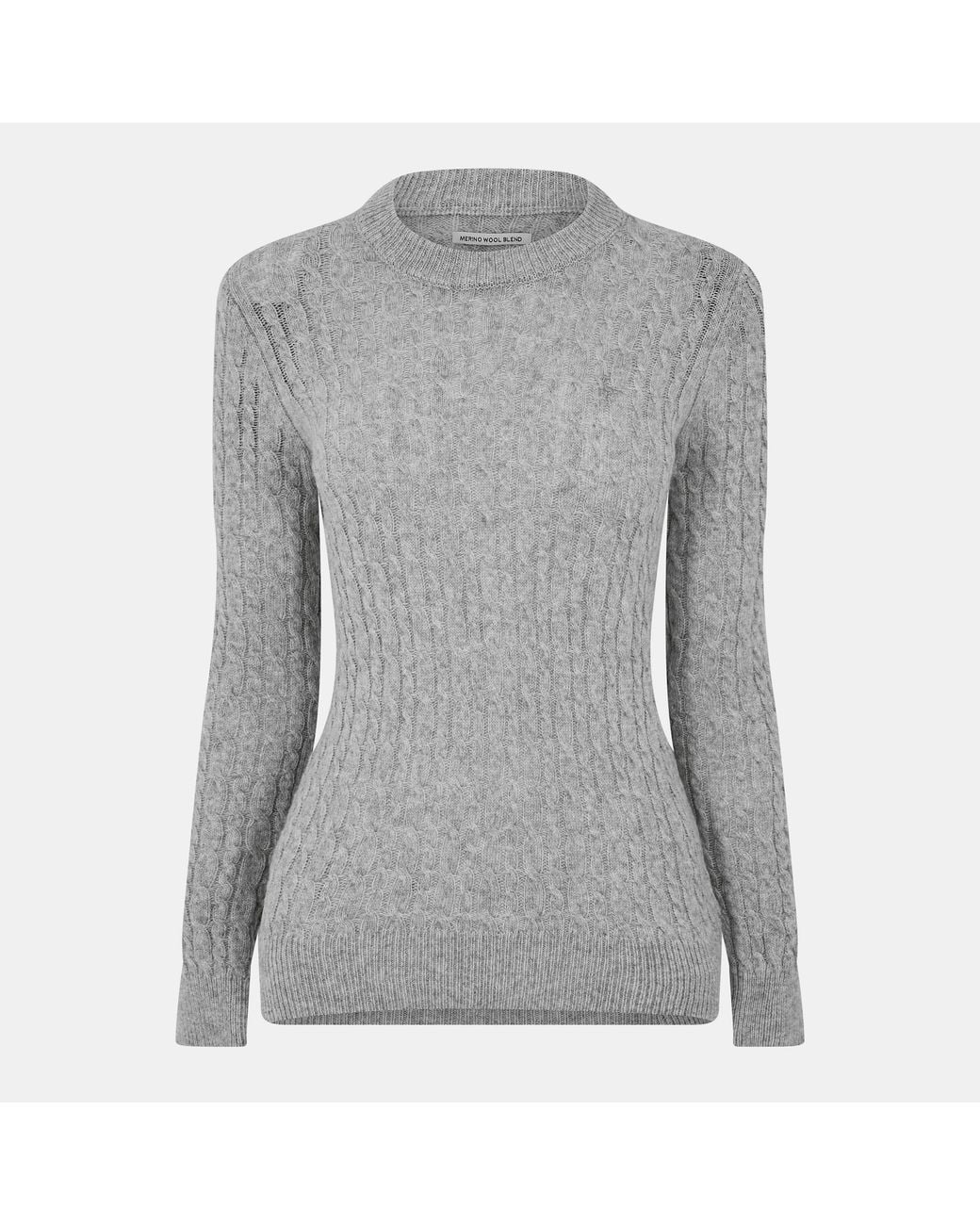 Jack Wills Gray Jack Tinsbury Merino Wool Blend Cable Knitted Jumper