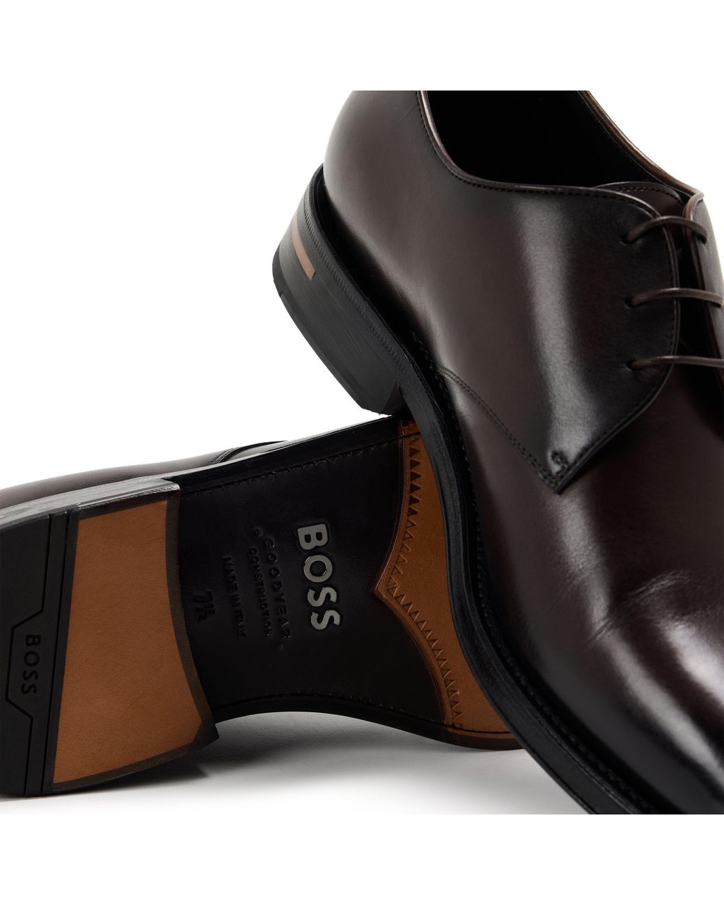 Boss Brown Terry Derby Shoes for men