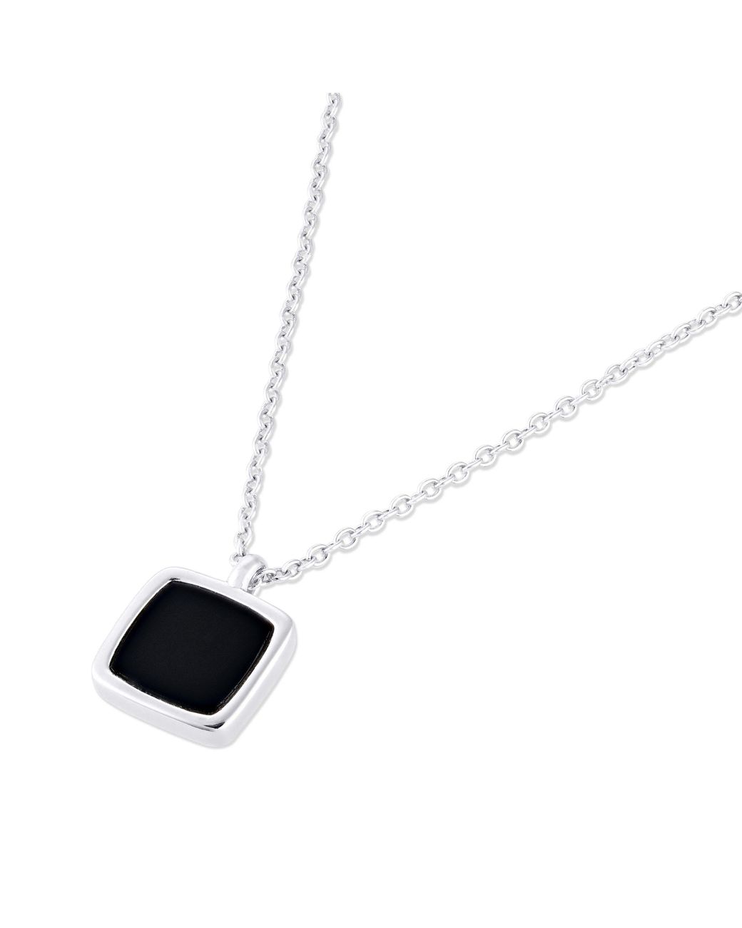 Common Lines Metallic Onyx Pendant Necklace