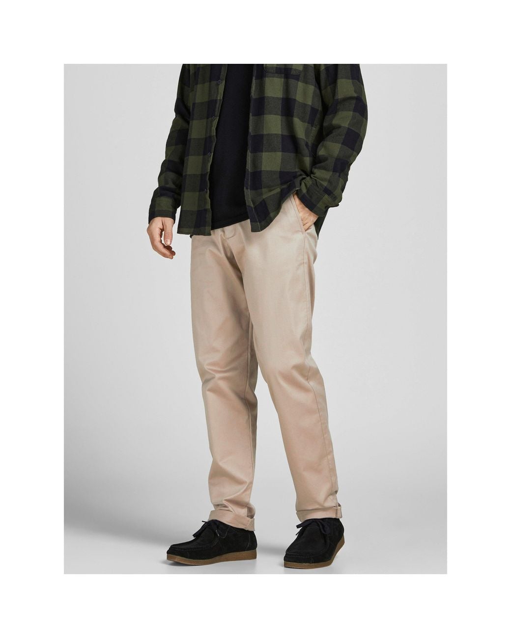 Jack & Jones Black Pablo Straight Fit Chino Trousers for men