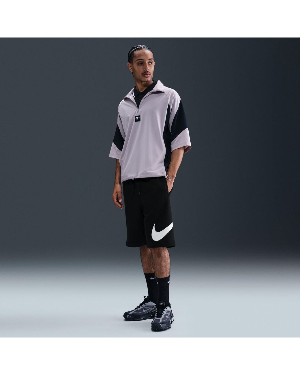 Nike Black Sportswear Club Graphic Shorts for men
