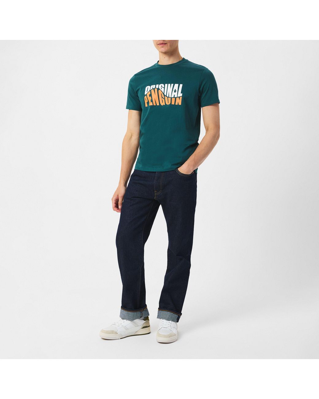 Original Penguin Green Crew Neck Short Sleeve T-Shirt for men