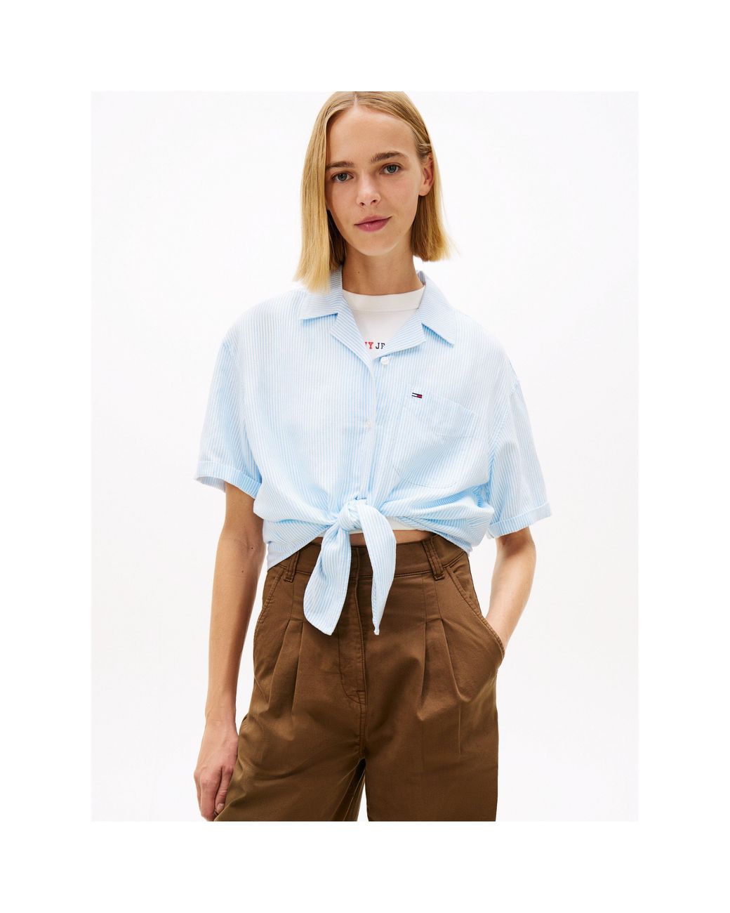 Tommy Hilfiger Blue Short Sleeve Plain Shirt