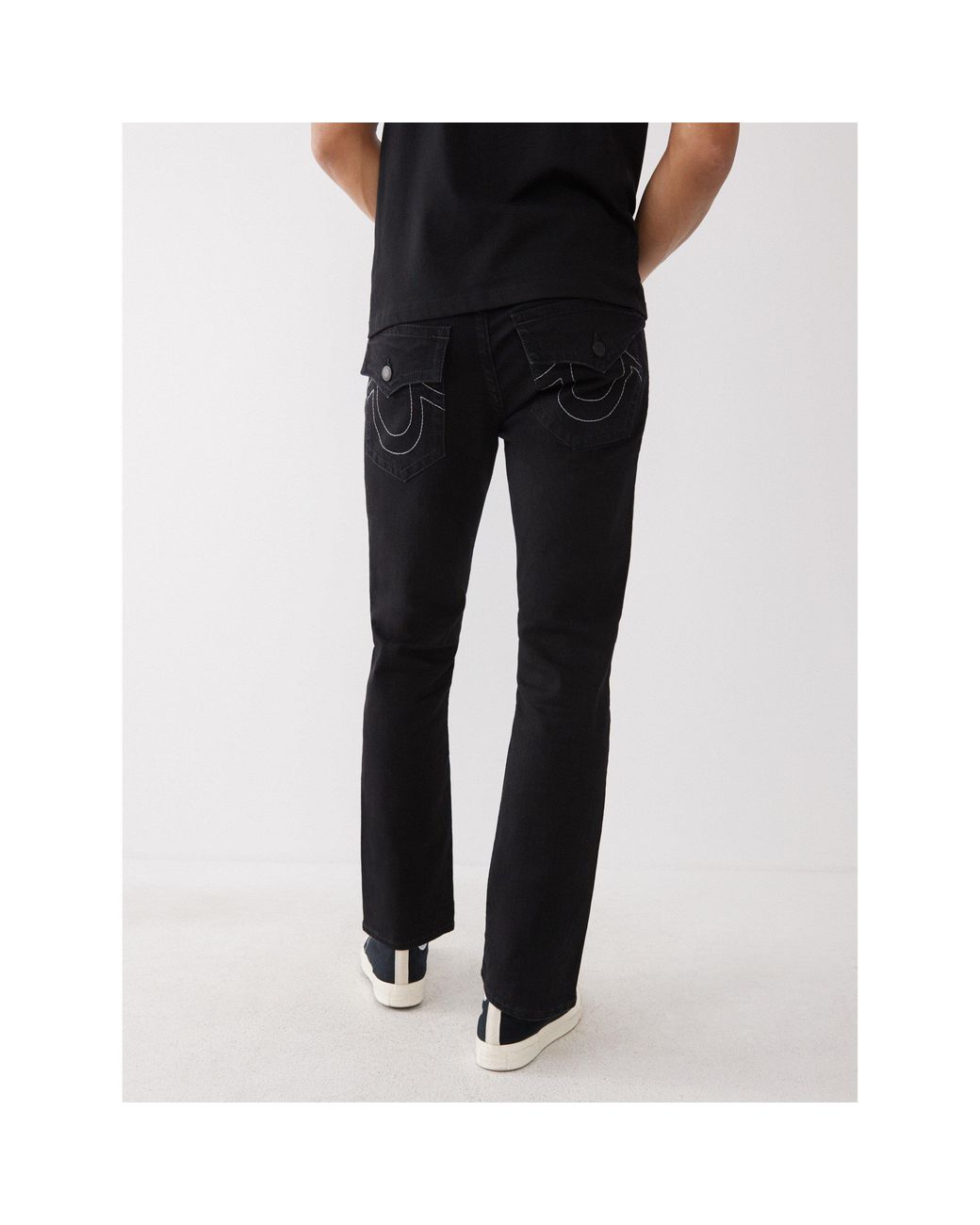 True Religion Black Straight Leg Jeans for men