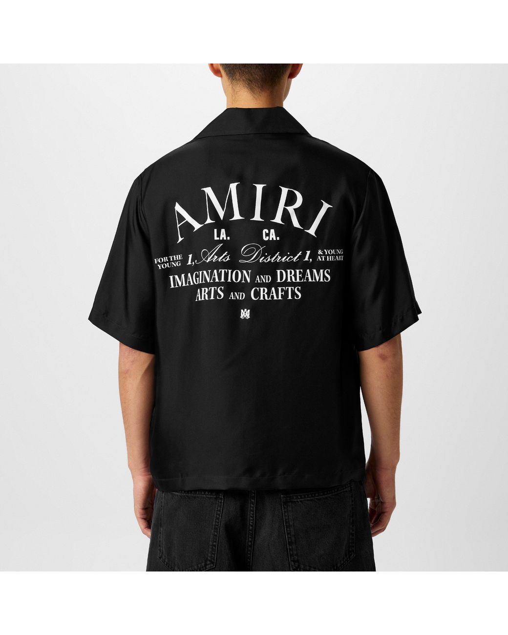 Amiri Black Silk Art District Shirt for men