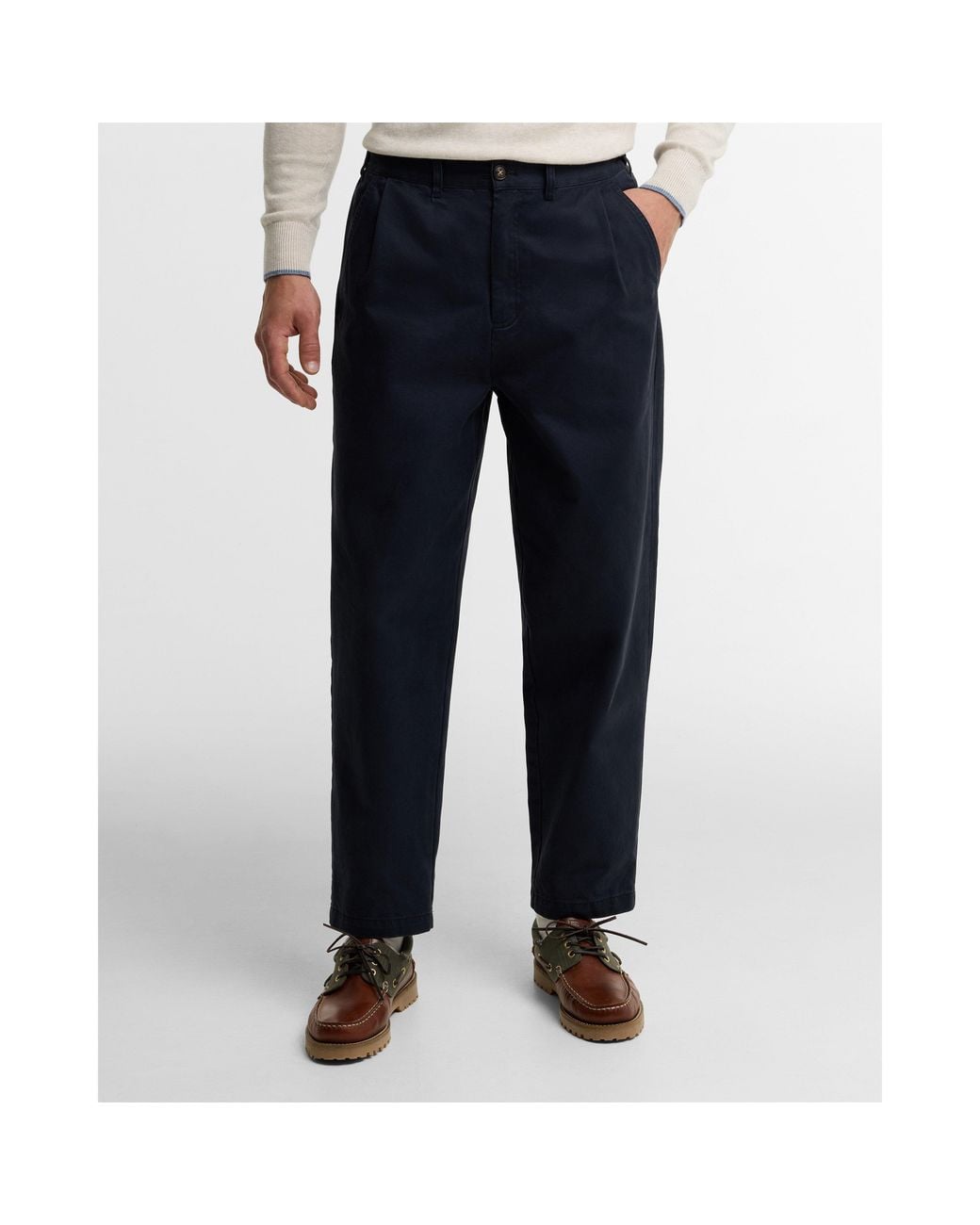 Barbour Blue Yorklane Cotton Slim-Fit Trousers for men