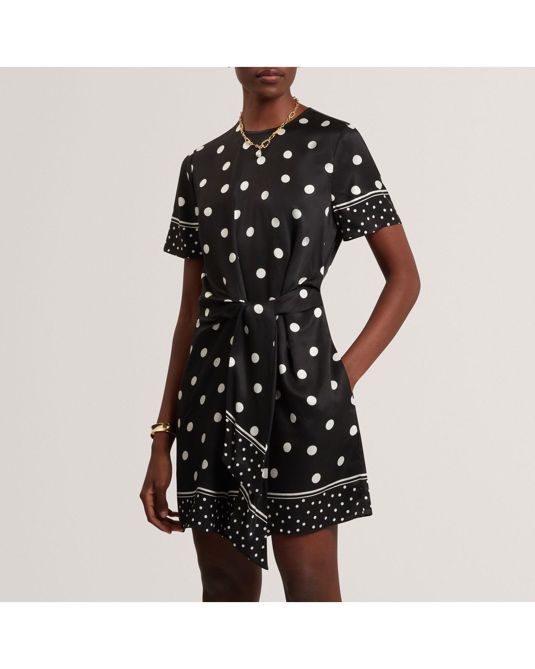 Ted Baker Black Polka Dot Printed Playsuit