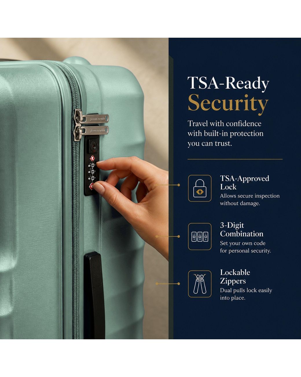 Pierre Cardin Green Soleil 30-Inch Hard Shell Suitcase Luggage