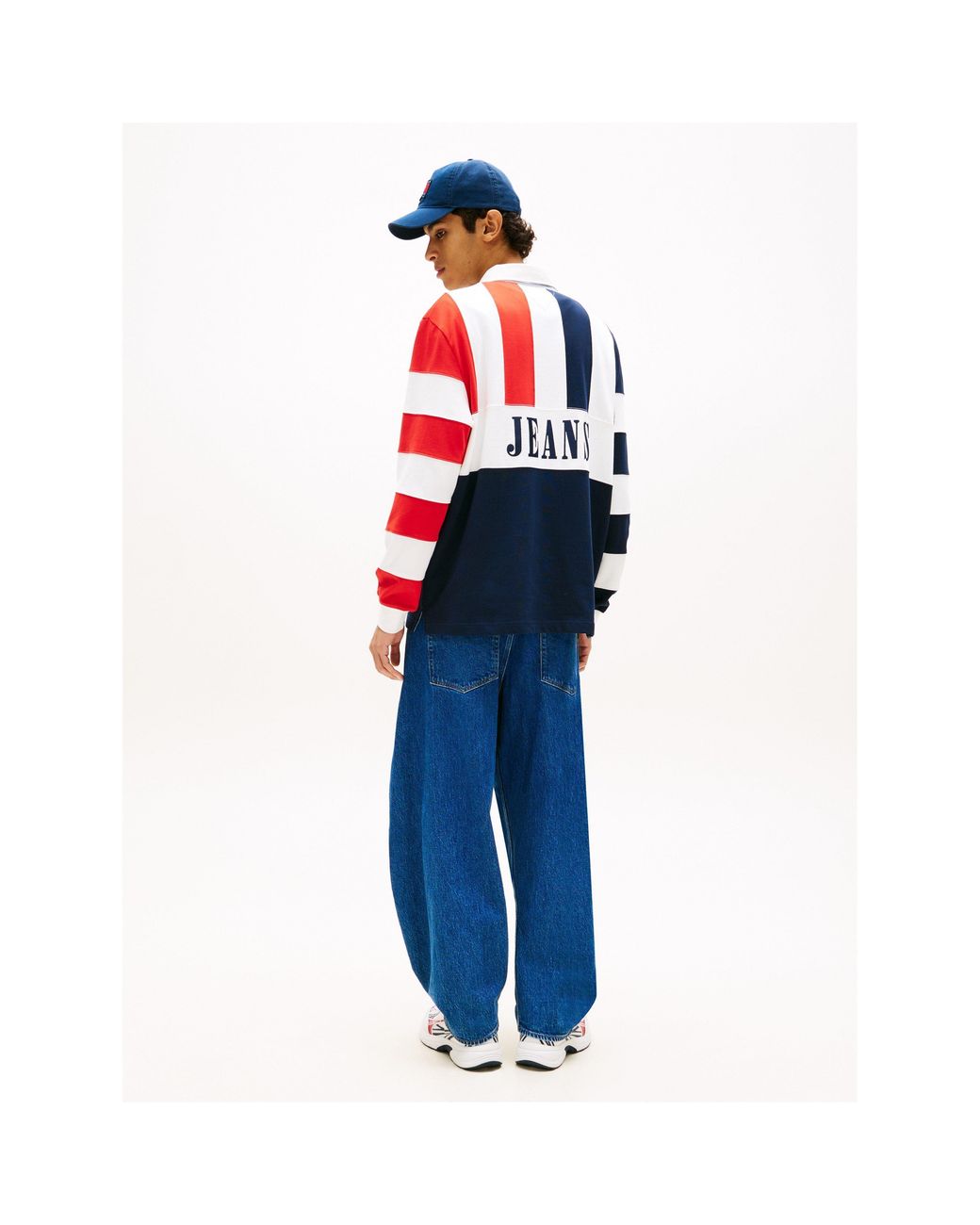 Tommy Hilfiger Blue Colour-Blocked Rugby Shirt for men