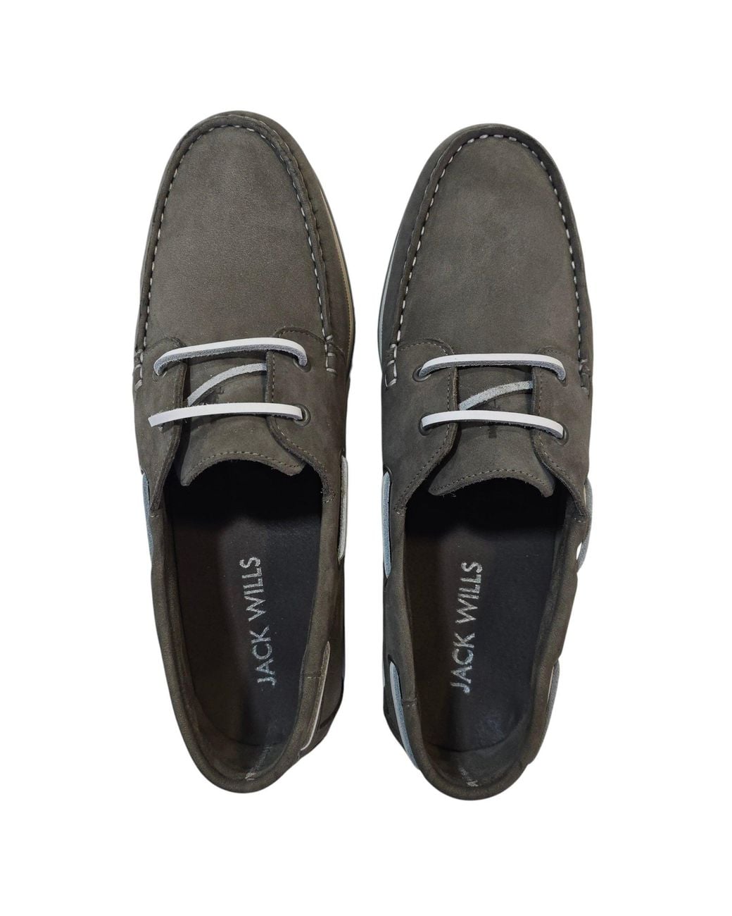 Jack Wills Gray Leather Boat Shoes for men