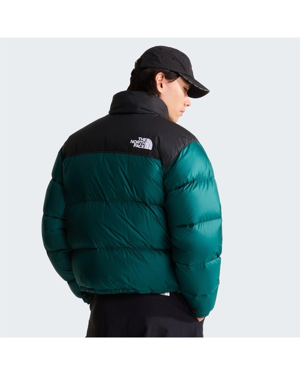 The North Face Green 1996 Retro Nuptse Goose Down Short Puffer Jacket for men