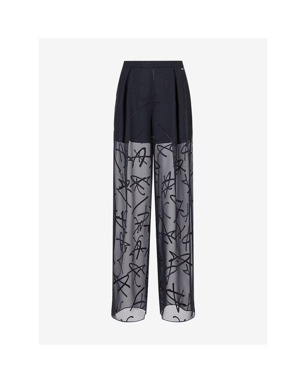 ARMANI EXCHANGE Blue High-Waisted Straight Trousers