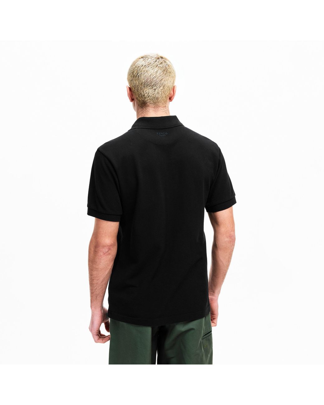 KENZO Black Wild Tiger Short Sleeve Polo Shirt for men