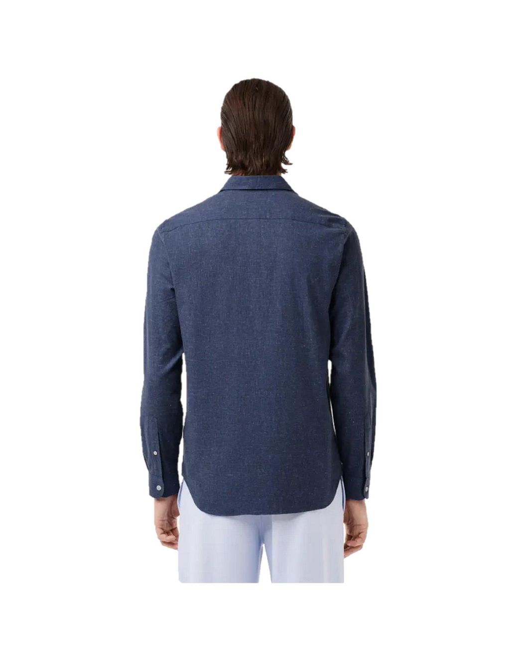 Lacoste Blue Long Sleeve Plain Shirt for men
