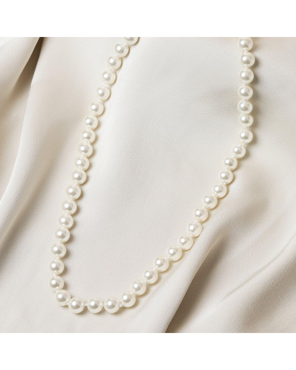 Jon Richard White Plated Single Row Pearl Necklace