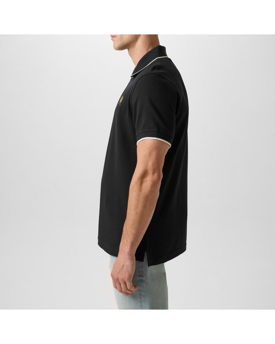 Belstaff Black Tipped Polo Shirt for men