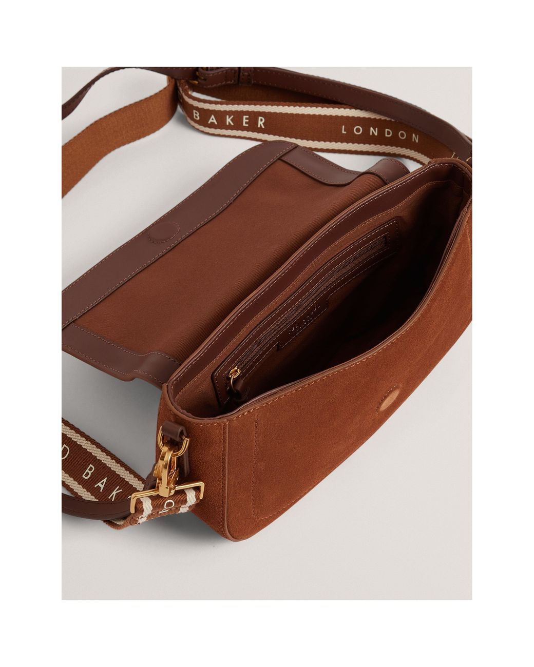 Ted Baker Brown Suede Crossbody Bag