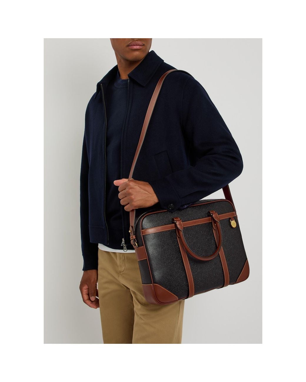 Mulberry Black Heritage Briefcase for men