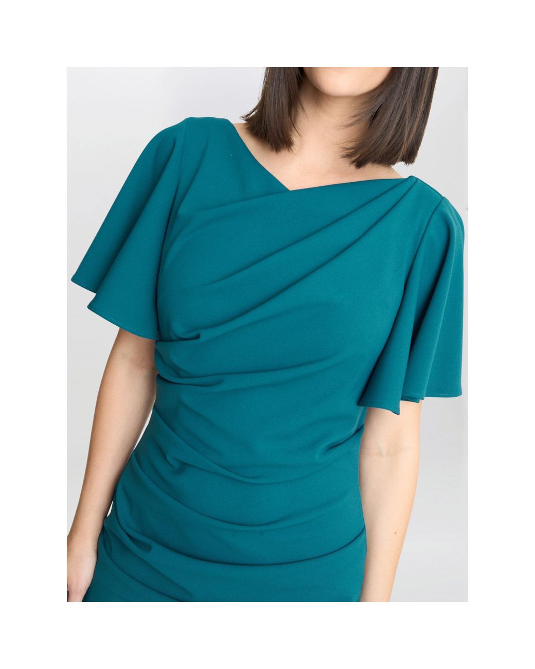 Gina Bacconi Blue Portia Crepe Maxi Dress