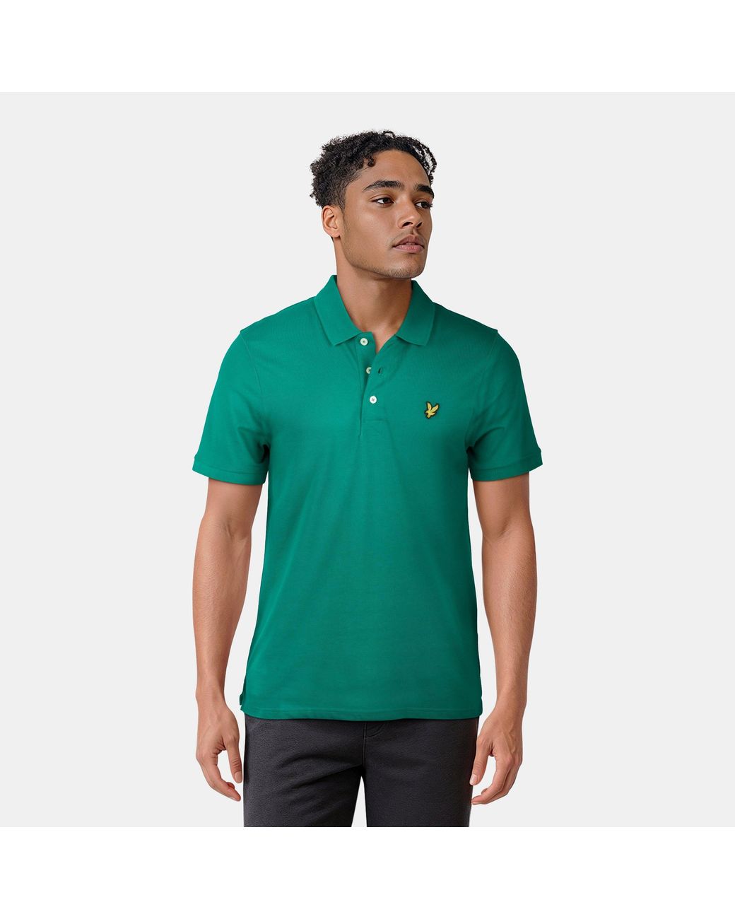Lyle & Scott Green Basic Short Sleeve Polo Shirt for men
