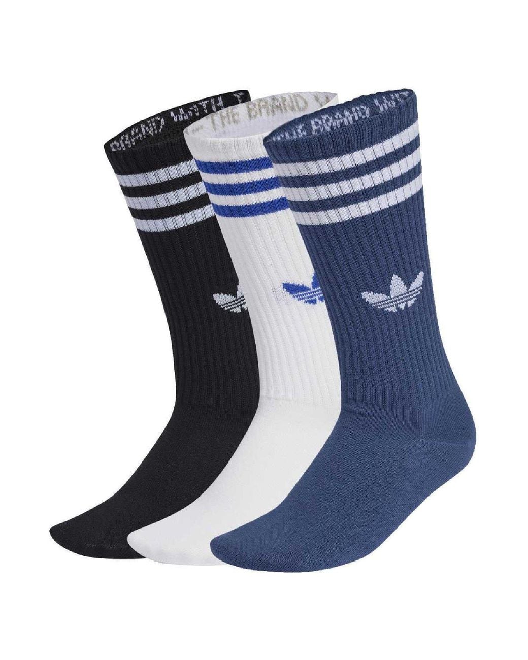 Adidas Originals Blue 3- Stripes High Crew Socks for men