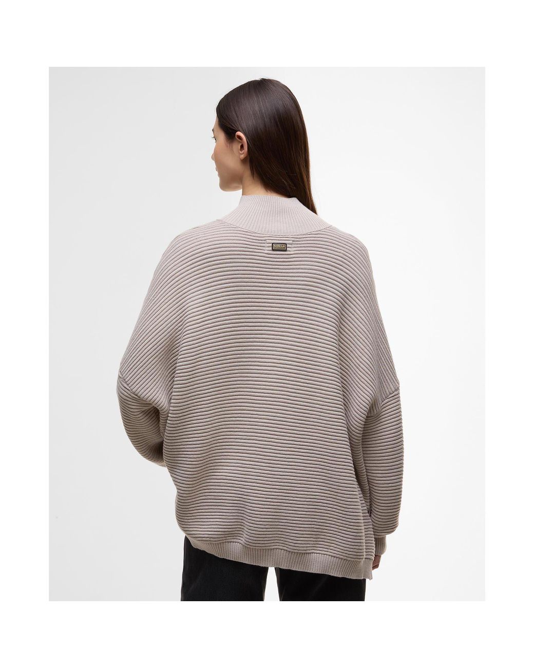 Barbour Gray Kaia Funnel-Neck Jumper