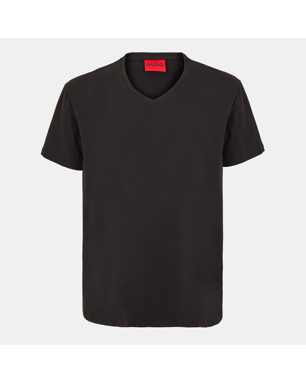 HUGO Black Short Sleeve V Neck T Shirt for men