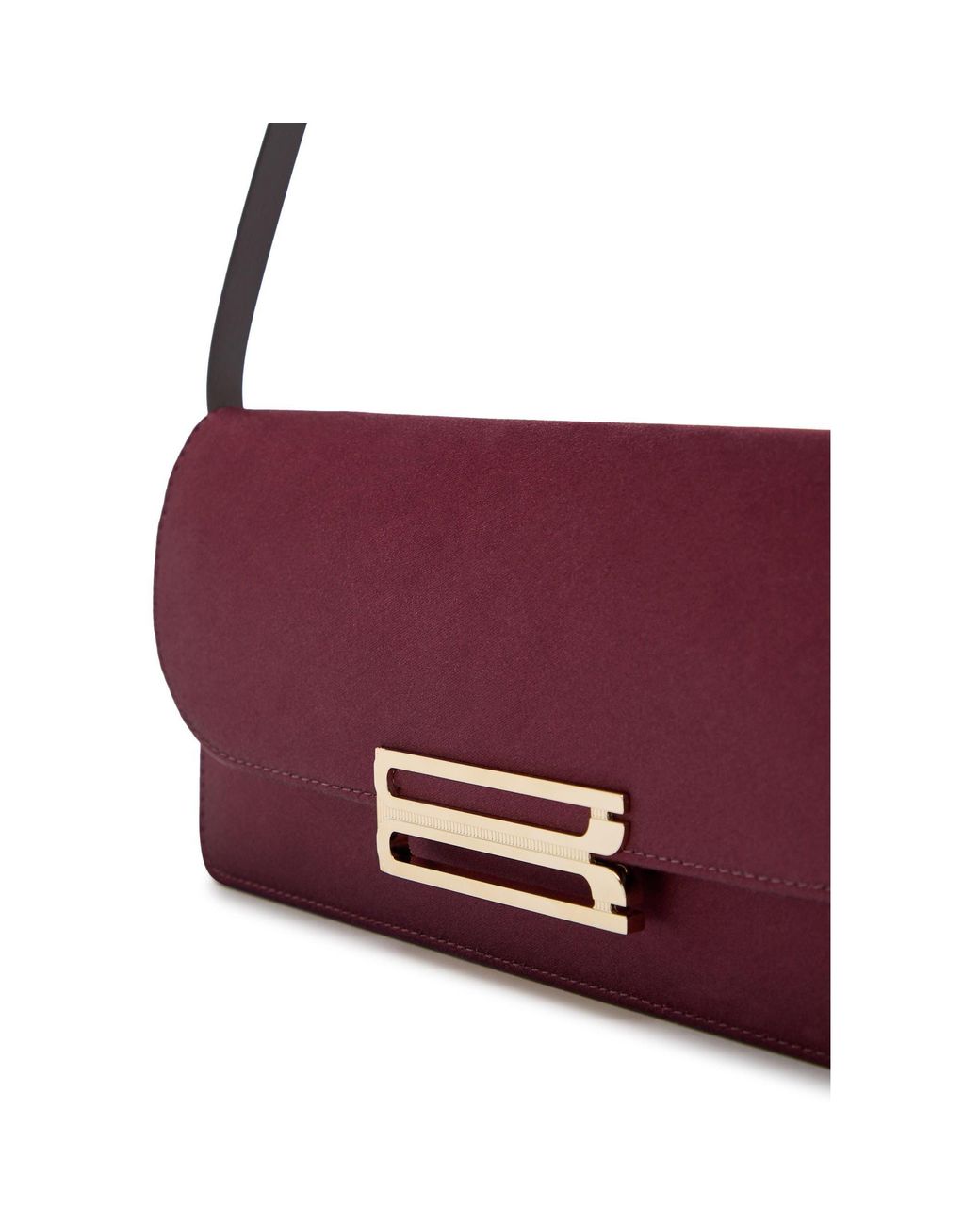 Victoria Beckham Purple Dorian East-West Clutch Satin