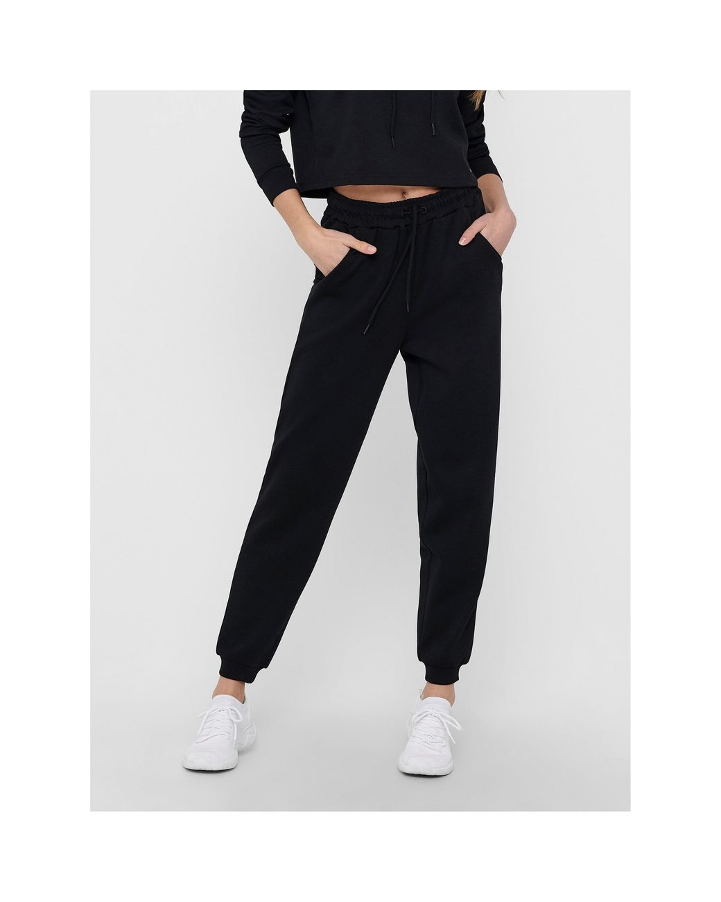 Only Play Black High Waist Closed Hem Jersey Joggers